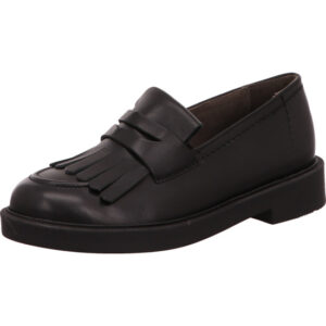 Paul Green Damen Ballerina schwarz Glattleder mit vorne lederstreifen