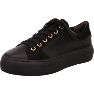 PLaul Green Damen Halbschuh schwarz leder mit goldenen Ösen