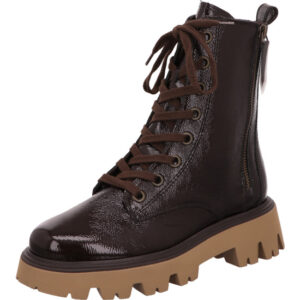Paul Green Damen Stiefelette schwarz lack mit heller Sohle