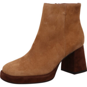 Paul Green Damen Stiefelette beige mit braunem Absatz