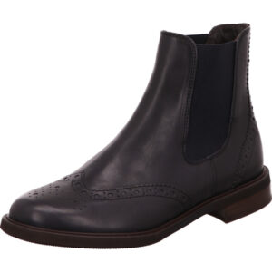 Paul Green Damen Stiefelette schwarz mit Budapester Muster und Absatz