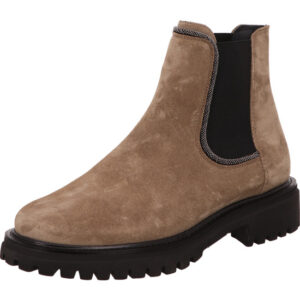 Paul Green Damen Stiefelette beige mit schwarzem Absatz