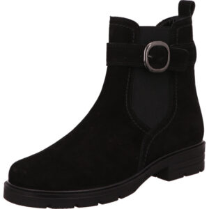 Gabor Stiefelette Damen schwarz mit schwarzer Sohle und Schnalle