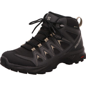 Salomon X Braze Mid GTX hoher Wanderschuh schwarz mit grau und beige