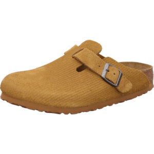 Birkenstock Boston Clogs senffarben Velourleder als Cord