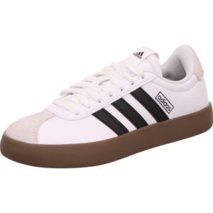Adidas VL Court 3.0 Kindersneaker weiß mit schwarzen Streifen und Gum Sohle