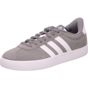Adidas VL Court 3.0 Kindersneaker grau mit weißem Streifen und weißer Sohle