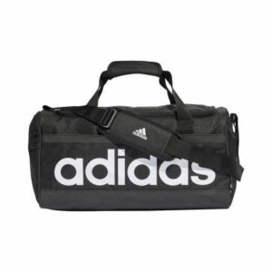 Schwarze Adidas Tasche mit weißem Adidas Logo und Tragehenkel