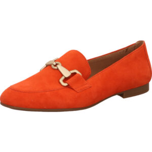 Gabor Damen Loafer orange mit brauner Sohle und goldener Schnalle