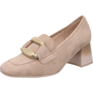 Gabor Loafer Damen sand mit Absatz und goldener Schnalle
