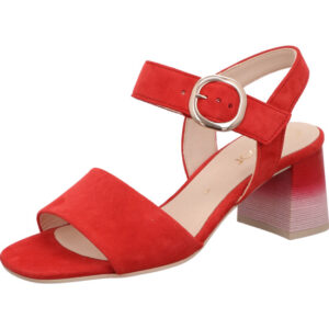 Gabor Sandalette Damen rot mit roter Sohler und silber Schnalle
