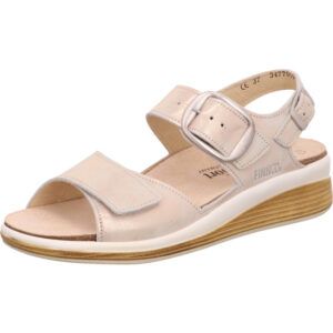 Finn Comfort Surinam Sandalette mit einem Klett und Verschluß und Keilabsatz Farbe beige