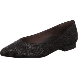 Paul Green Damen Ballerina schwarz leder glitzer