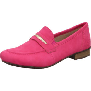 Rieker Morelia slipper in pink miz schnalle in metall vorne