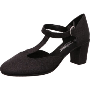 Rieker offener Pumps schwarz mit glitzer eine schnalle und hohem Absatz