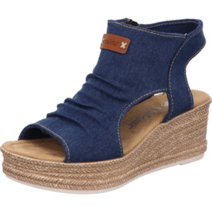 Rieker Jeansstretch Damen Sandaletten bis 45mm Absatz