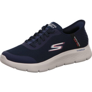 Skechers Go Walk Hands Up Slip in Schuh blau mit grauer Sohle