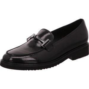 Gabor Loafer schwarzer Lack mit schwarzer Sohle und Schnalle