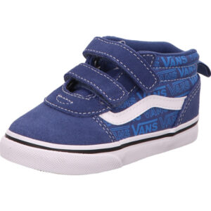 Vans Ward Mid V Kinderschuh hoch blau mit Vans Muster an der  Seite