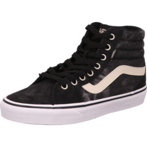 Vans Filmore Hi hoher Schuh schwarz mit grauem Muster beige hellem Vans Streifen