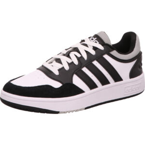 Adidas Hoops 3.0 Sneaker weiß mit schwaren Streifen und heller Sohle