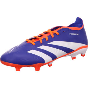Adidas Predator Stollen Fußballschuh blau mit rot und weißen Streifen