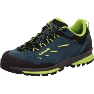 Lowa Delago GTX Herrenschuh tief petrol grün kombi mit grau grüner Sohle mit gore-tex