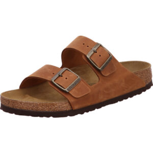 Birkenstock Arizona zwei Schnallen cognac Nubukleder