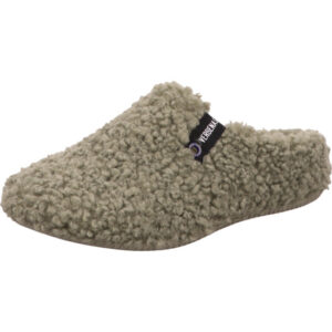 Verbenas Damen Pantolette grün Fell mit grüner Sohle
