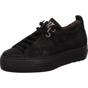 Paul Green Damen Halbschuh komplett shcwarz mit Plateau und Slip in
