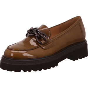 Gabor Loafer Damen braun Lack mit schwarzer Sohle