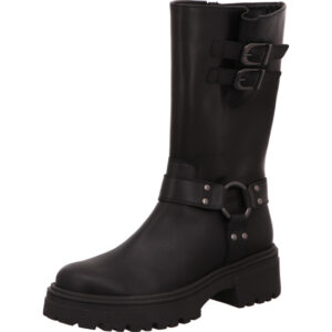 Gabor Stiefelette Damen schwarz mit schwarzer Sohle und Schnallen
