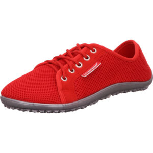 Leguano Halbschuh aktiv lava rot stoff mit dünner Leguano Sohle
