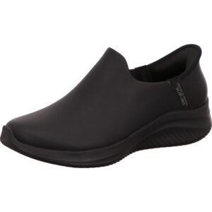 Skechers ulta flex Damen Slipper leder  komplett schwarz