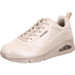 Skechers Uno galactic gel Damen halbschuh mit offener Dämpfung komplett beige glänzend