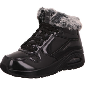 Sechers uno rugged Damen Winterschuh hoch mit fell lack schwarz mit offener Dämpfung