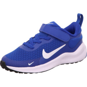 Nike Revolution 7 little kids blau mit weißem Logo und Sohle