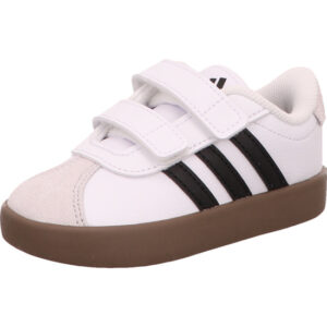 Adidas VL Court 3.0 CF Kindersneaker weiß mit  schwarzen Streifen und Gum Sohle