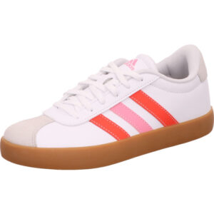 Adidas VL Court 3.0 Kindersneaker weiß mit roten Streifen und Gum Sohle