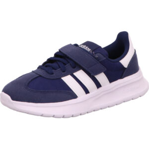 Adidas Run 70s 2.0 EL C Kindersneaker mit einem Klett blau mit weißen Streifen und heller Sohle