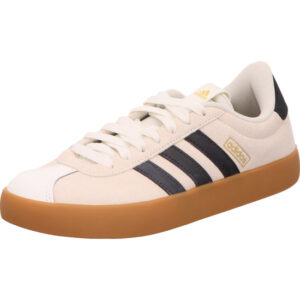 Adidas VL Court 3.0 Kindersneaker beige mit schwarzen Streifen und Gum Sohle