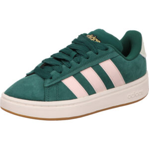 Adidas Grand Court Alpha Sneaker grün mit pink Streifen und helle Sohle
