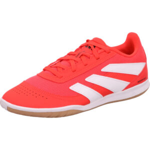 Adidas Predator Club Sala Indoor Fußballschuh rot und weißen Streifen und Gumsohle