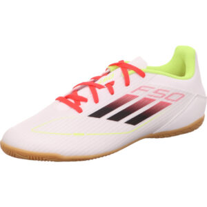 Adidas F50 Club In Hallenfußballschuh weiß mit schwarz
