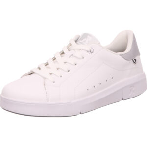 Rieker Damen Sneaker komplett weiß mit etwas silber hinten