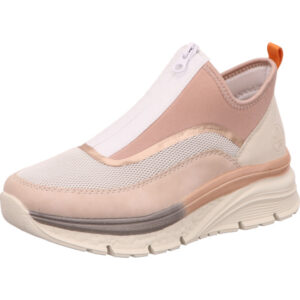 Rieker halbhoher Sneaker in rose und weiß mit dicker Sohle