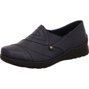 Rieker Damen halbschuh als slipper blau mit schwarzer Sohle