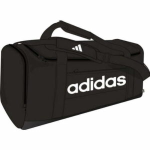 Schwarze Adidas Tasche mit weißem Adidas Logo und Tagehenkel