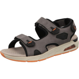 Rieker Herren Sandale in grau mit schwarz mit zwei klett und heller Sohle