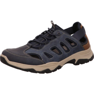 Rieker halboffener Herrenschuh grau blau und heller Sohle